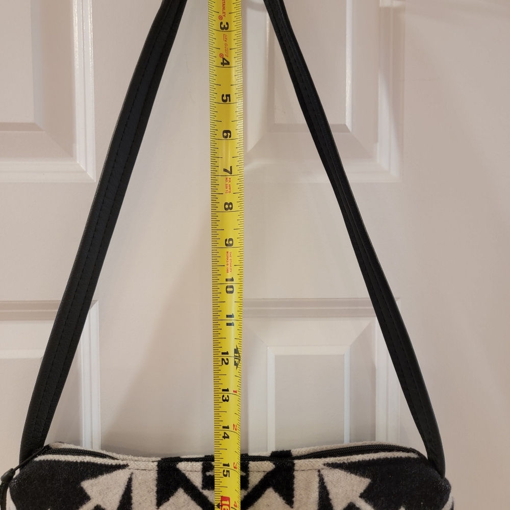 Timberline Ltd. Large Leather Crossbody Bag Genuine Pendleton Wool - Picture 3 of 12